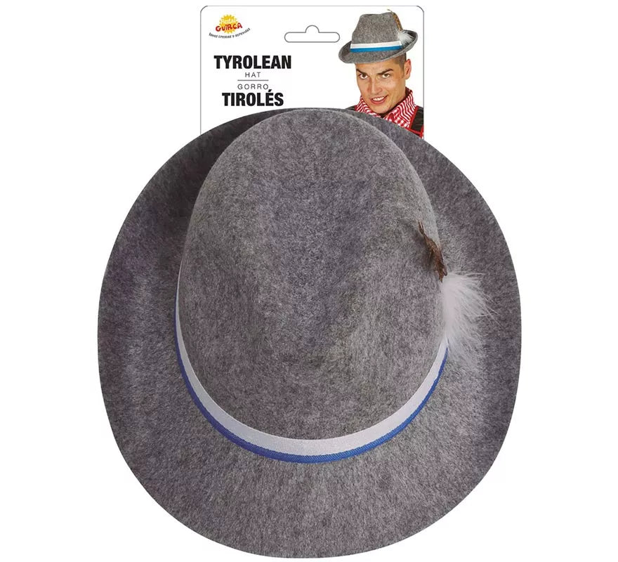 Translation missing: pt-PT.Sombrero de Tirolés gris con cinta azul