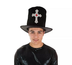 Chapéu de vampiro com cruz para homem