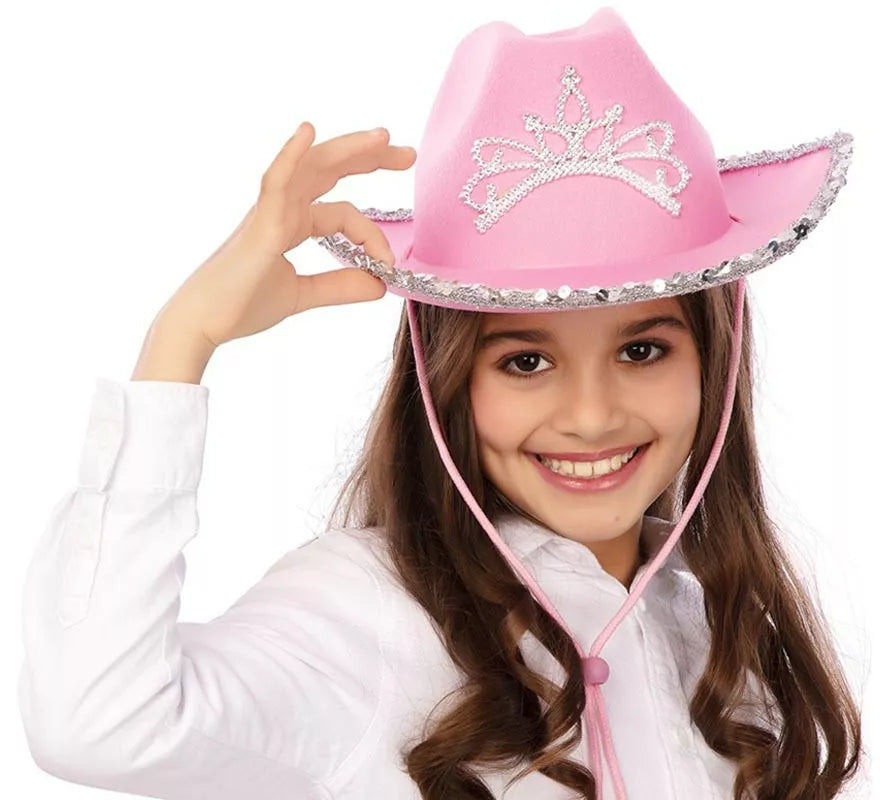 Sombrero de Vaquera brillante infantil de 35x28x11,5 cm