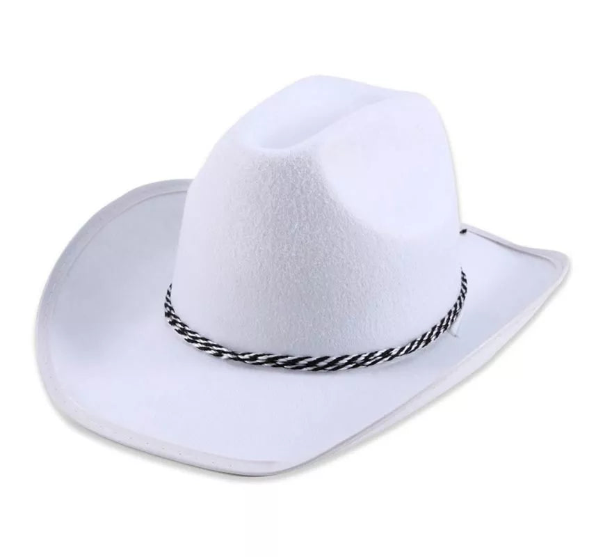 Translation missing: pt-PT.Sombrero de Vaquero blanco cordón negro infantil