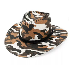 Chapéu de cowboy adulto com camuflagem marrom