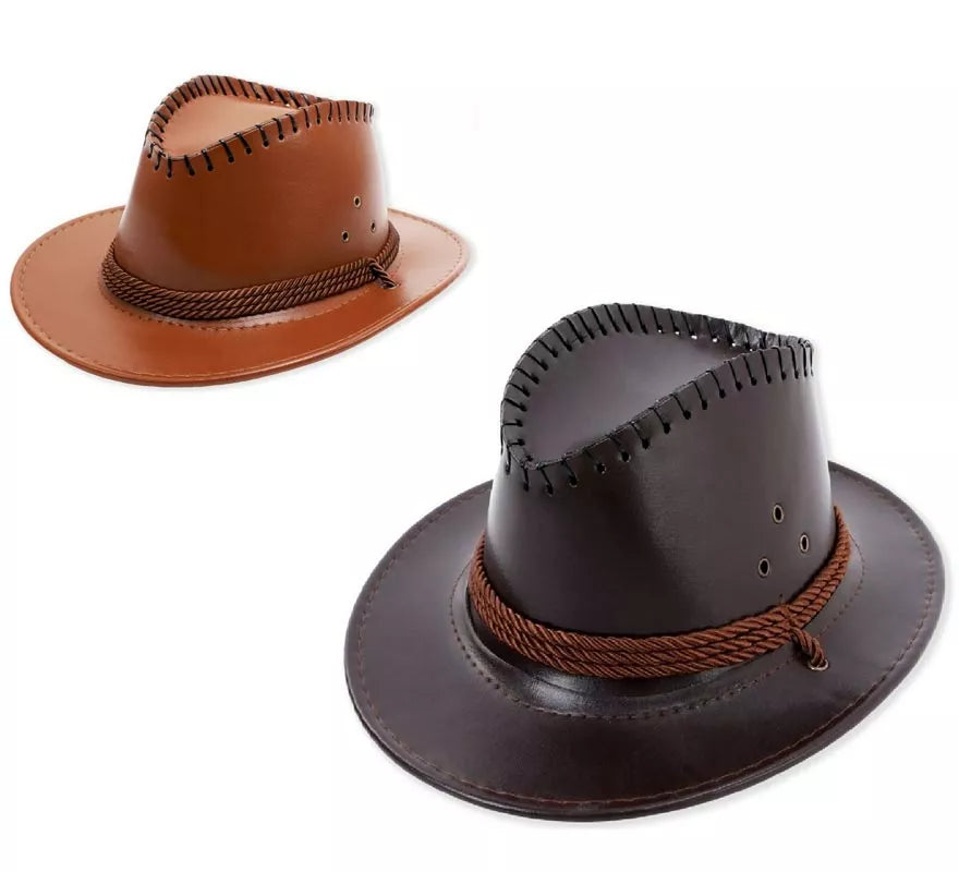 Translation missing: pt-PT.Sombrero de Vaquero con Cuerda en varios colores de cuero infantil