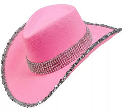 Chapéu de cowboy com lantejoulas em várias cores