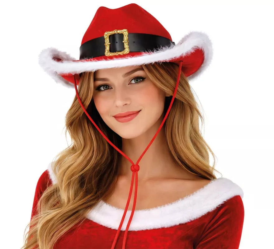 Translation missing: pt-PT.Sombrero de Vaquero de Papá Noel de Fieltro
