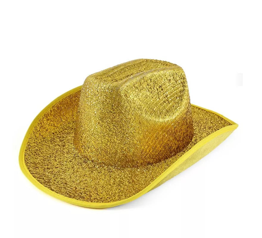 Translation missing: pt-PT.Sombrero de Vaquero Lame dorado adulto