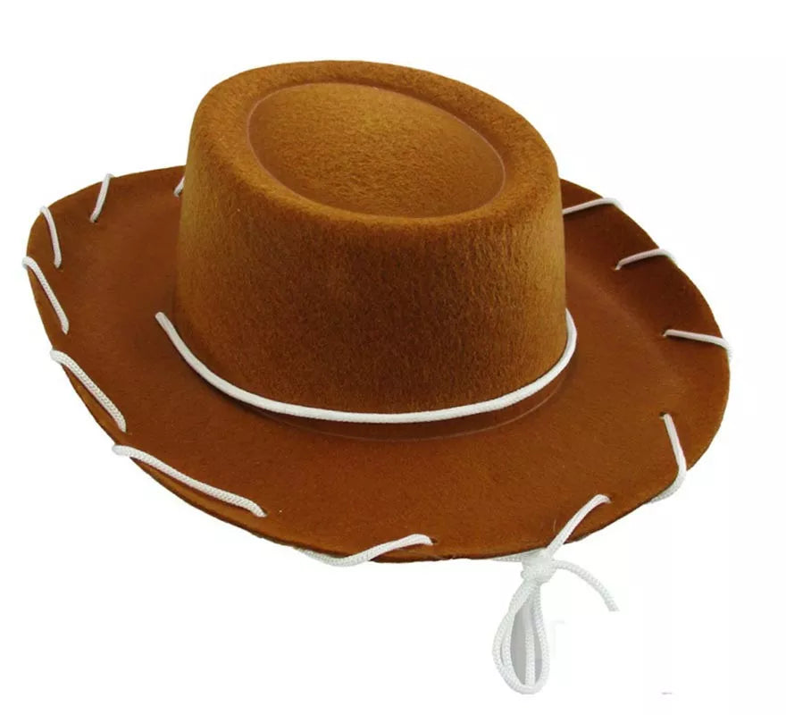 Translation missing: pt-PT.Sombrero de Vaquero marrón con costuras infantil