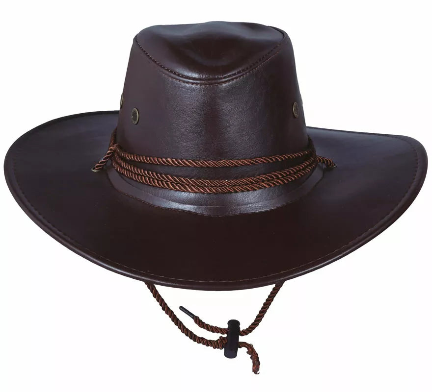 Translation missing: pt-PT.Sombrero de Vaquero Marrón de Piel Simulada