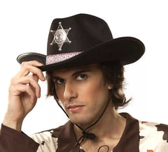 Chapéu de cowboy para adulto preto