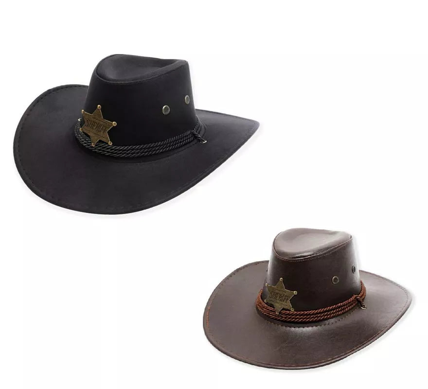 Translation missing: pt-PT.Sombrero de Vaquero Sheriff en varios colores adulto