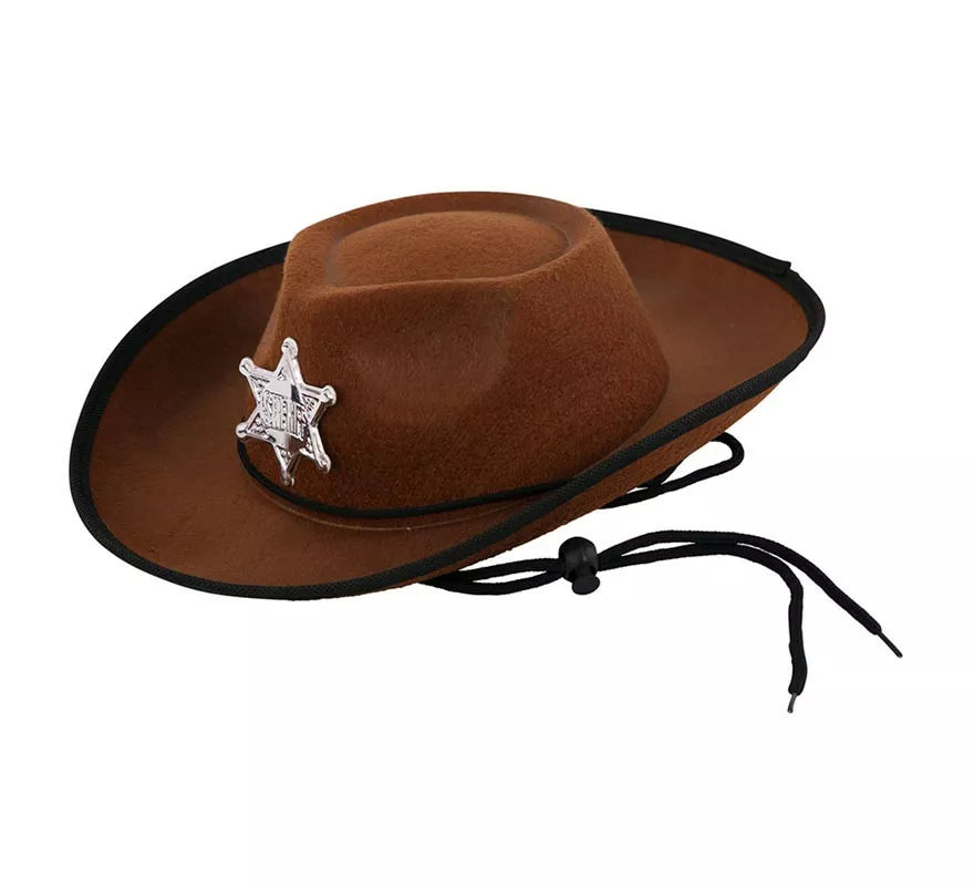 Translation missing: pt-PT.Sombrero de Vaquero Sheriff marrón infantil de 34x26x9 cm