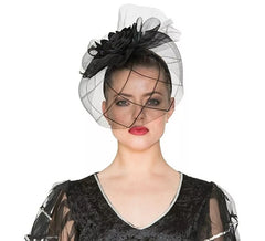Chapéu de viúva com diadema