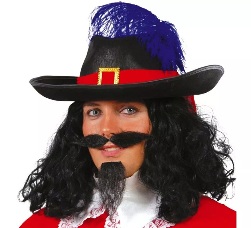 Sombrero fieltro negro de Mosquetero