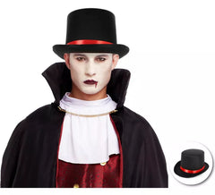 Chapéu gótico preto com laço vermelho adulto