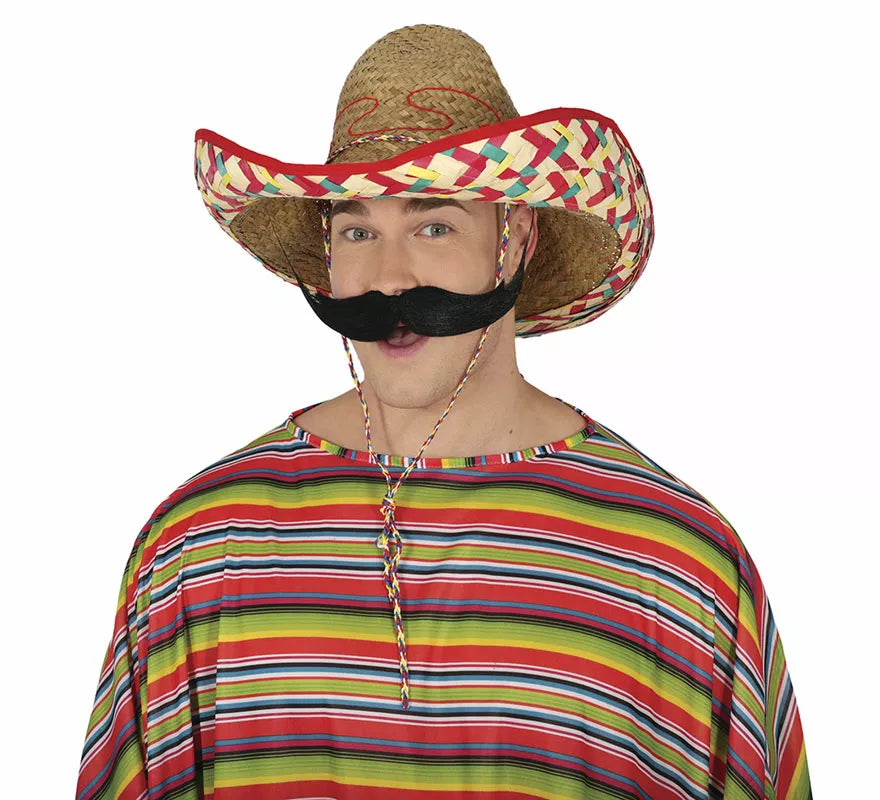 Translation missing: pt-PT.Sombrero Mexicano de paja decorado de 50 cm adulto