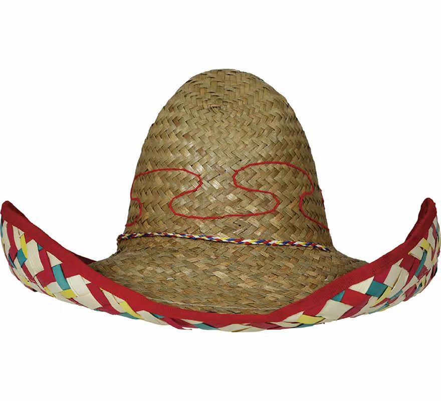 Translation missing: pt-PT.Sombrero Mexicano de paja decorado de 50 cm adulto