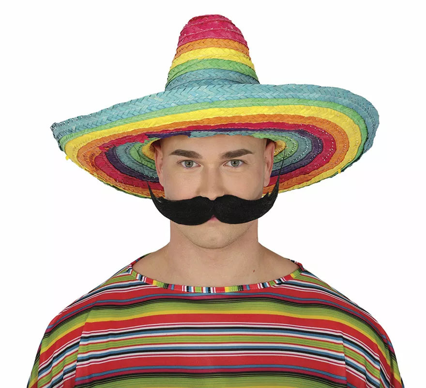 Translation missing: pt-PT.Sombrero Mexicano de paja multicolor de 50 cm adulto