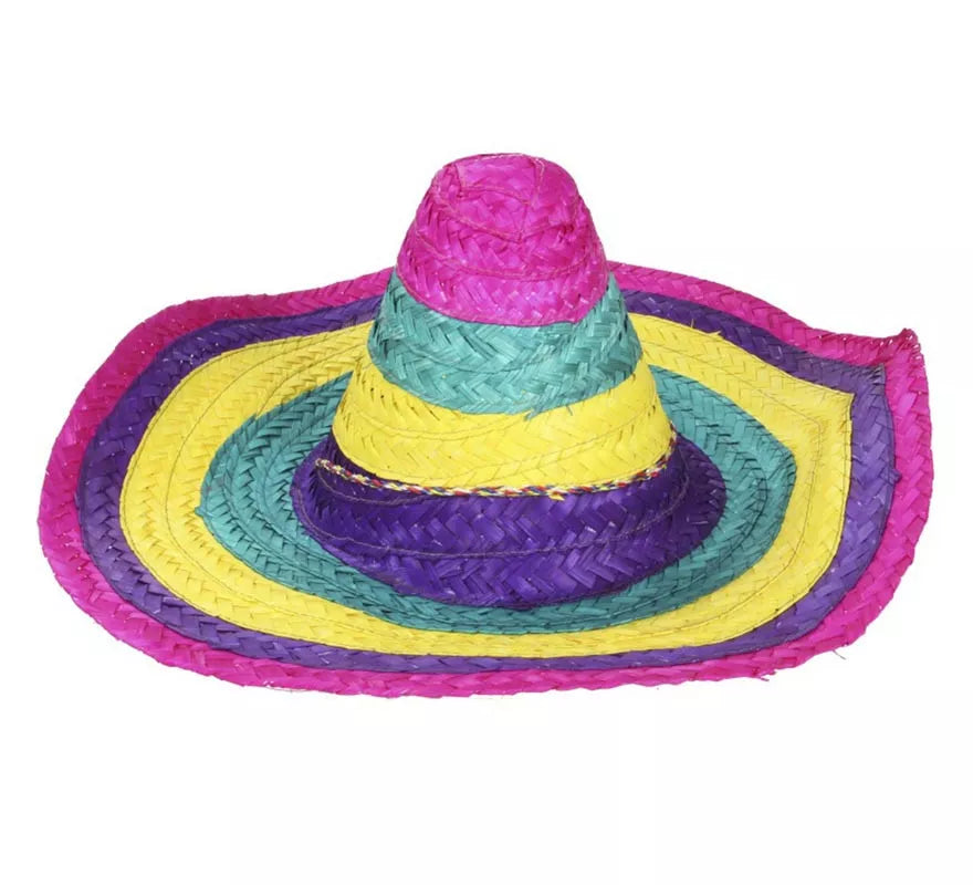 Translation missing: pt-PT.Sombrero Mexicano lila, amarillo y azul adulto