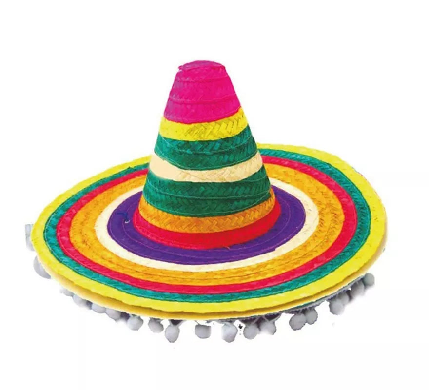 Translation missing: pt-PT.Sombrero Mexicano multicolor adulto de 48 cm