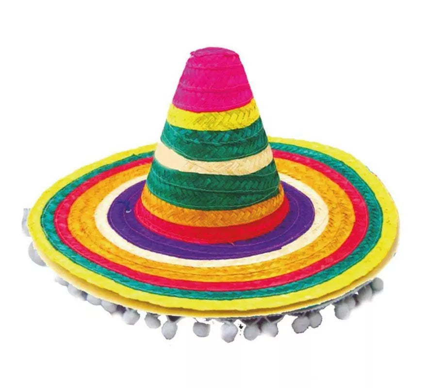 Translation missing: pt-PT.Sombrero Mexicano multicolor adulto de 53 cm