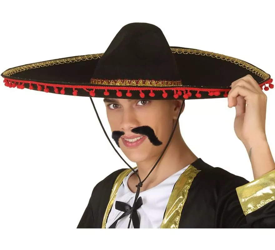 Translation missing: pt-PT.Sombrero Mexicano Negro y Rojo