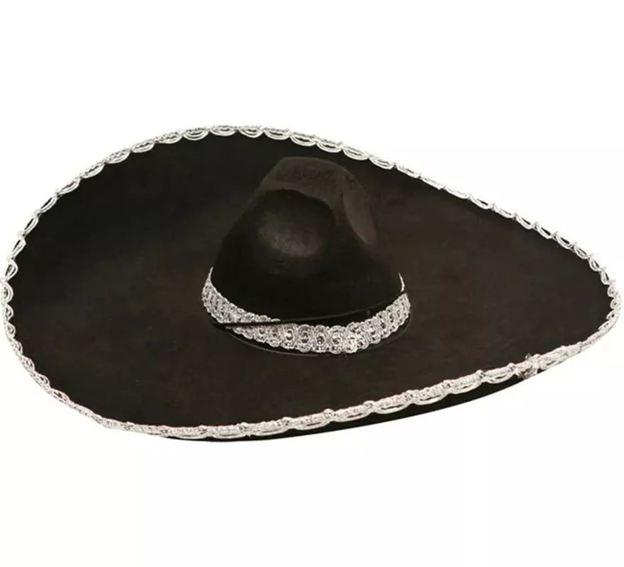 Translation missing: pt-PT.Sombrero Mexicano o Mariachi negro de fieltro adulto