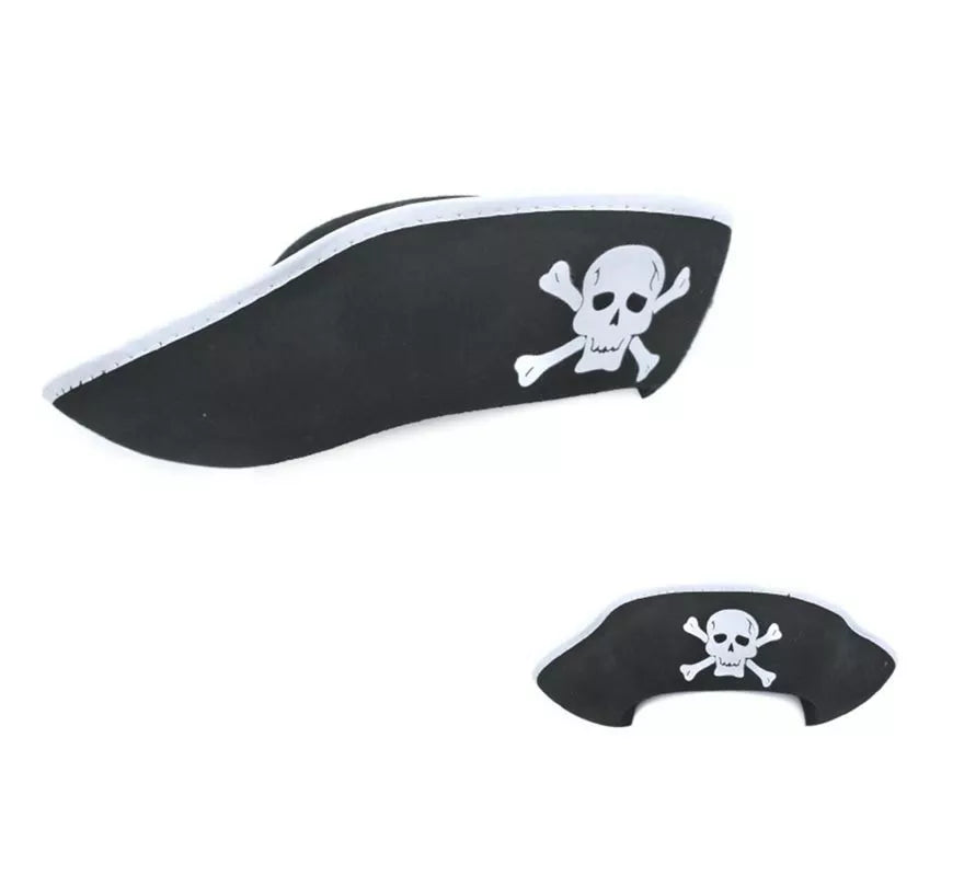 Translation missing: pt-PT.Sombrero Pirata negro con calavera adulto