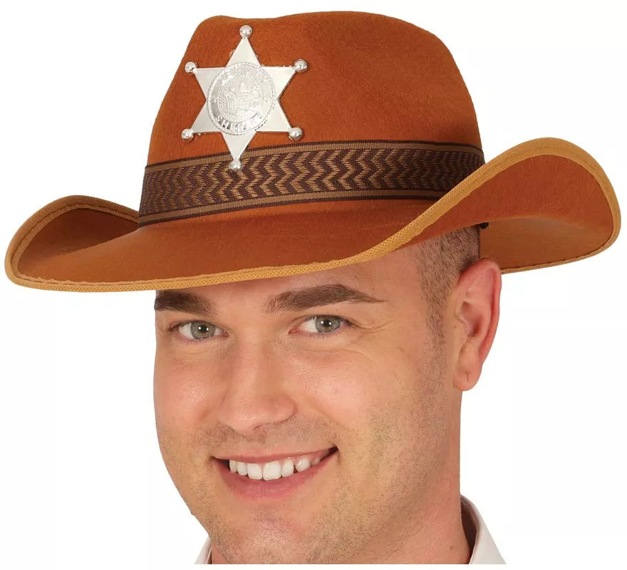 Translation missing: pt-PT.Sombrero Sheriff de fieltro marrón
