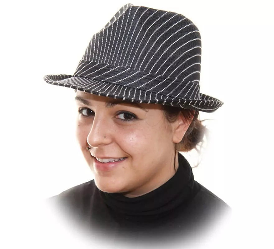 Translation missing: pt-PT.Sombrero Trilby de Gánster a Rayas