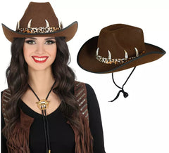 Chapéu de cowboy australiano marrom para adultos