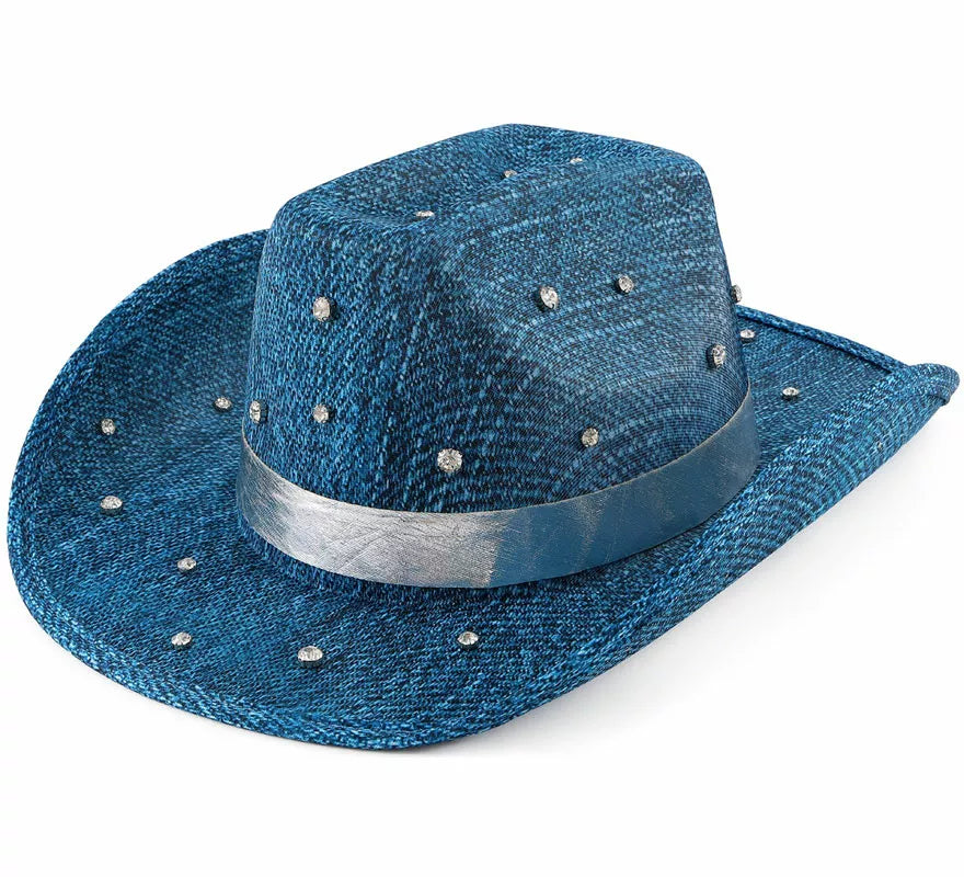 Translation missing: pt-PT.Sombrero Vaquero azul con Pedrería