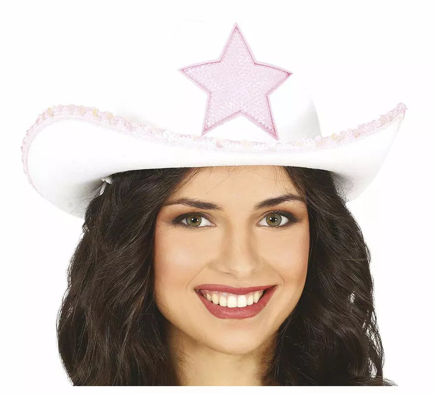 Translation missing: pt-PT.Sombrero Vaquero Blanco con Estrella
