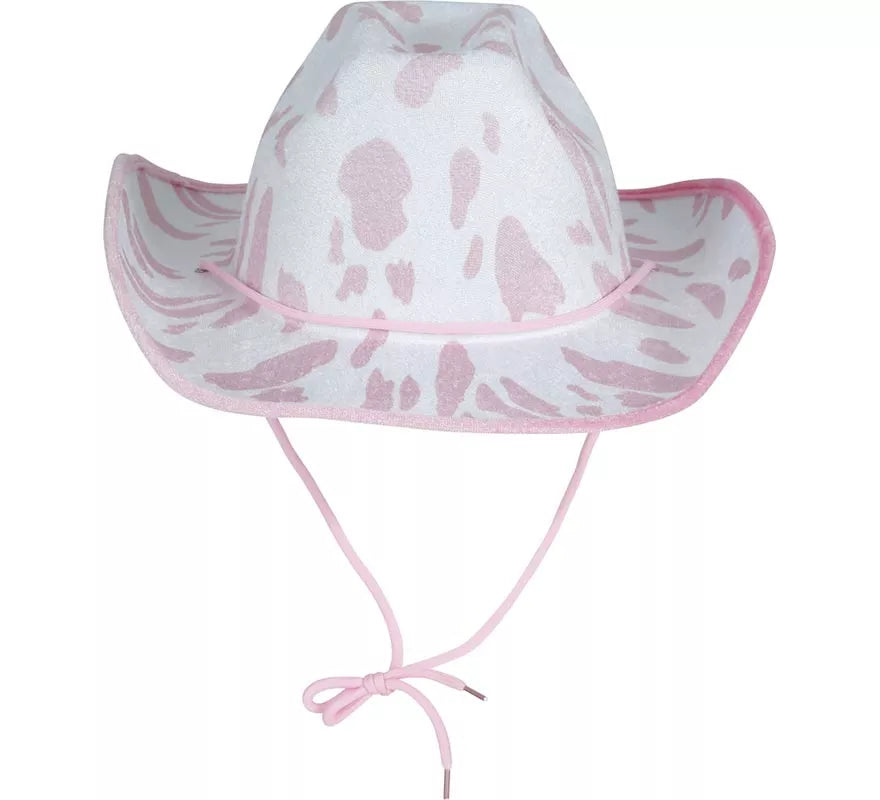 Translation missing: pt-PT.Sombrero Vaquero blanco y rosa para adultos