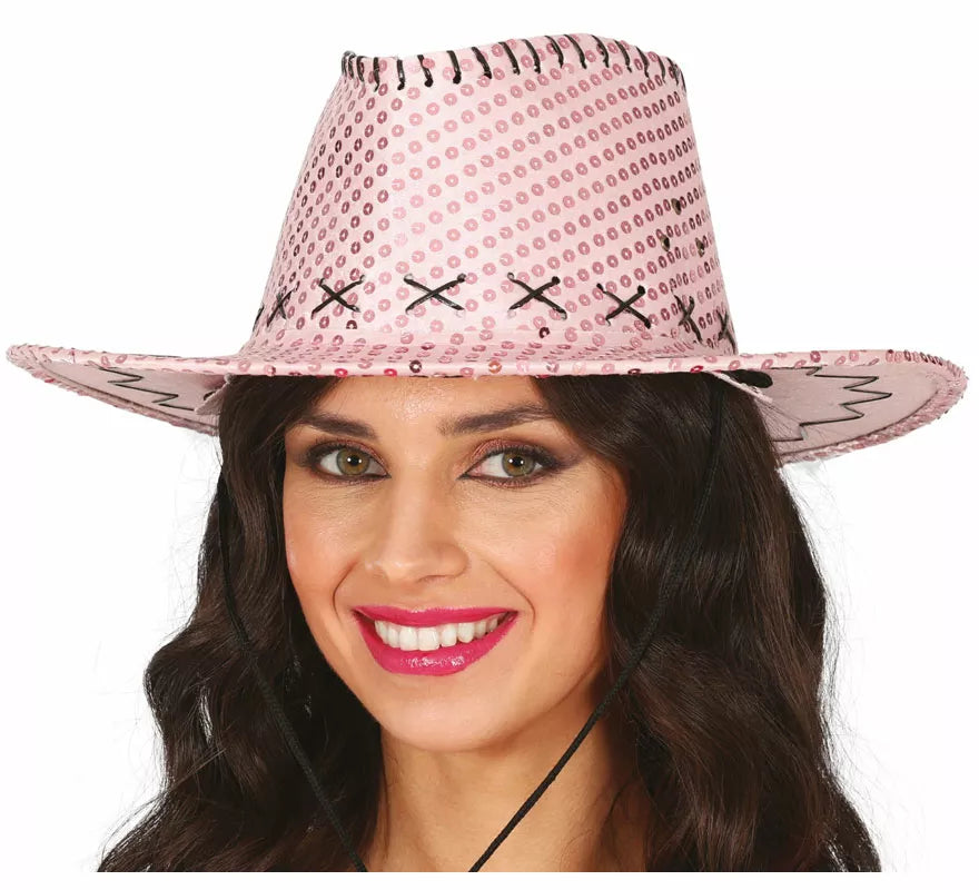 Translation missing: pt-PT.Sombrero Vaquero con lentejuelas en varios colores adulto