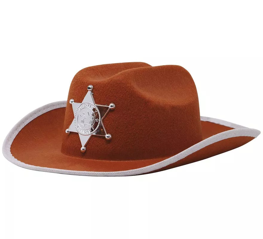 Translation missing: pt-PT.Sombrero Vaquero fieltro Sheriff infantil marrón