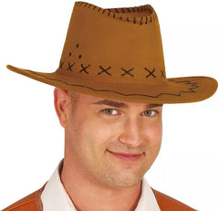 Chapéu de cowboy marrom semelhante ao couro