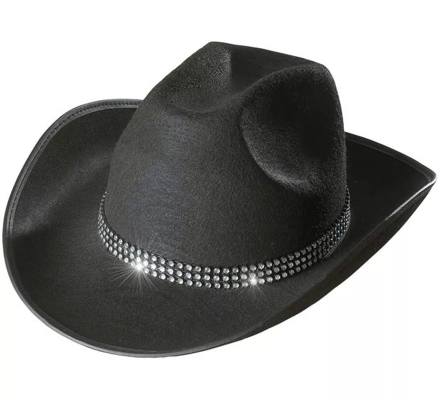 Translation missing: pt-PT.Sombrero Vaquero negro con Brillos para adultos