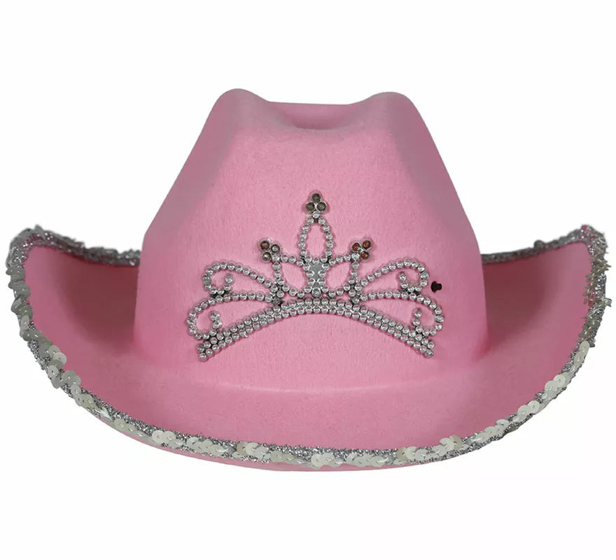 Translation missing: pt-PT.Sombrero Vaquero rosa de fieltro infantil