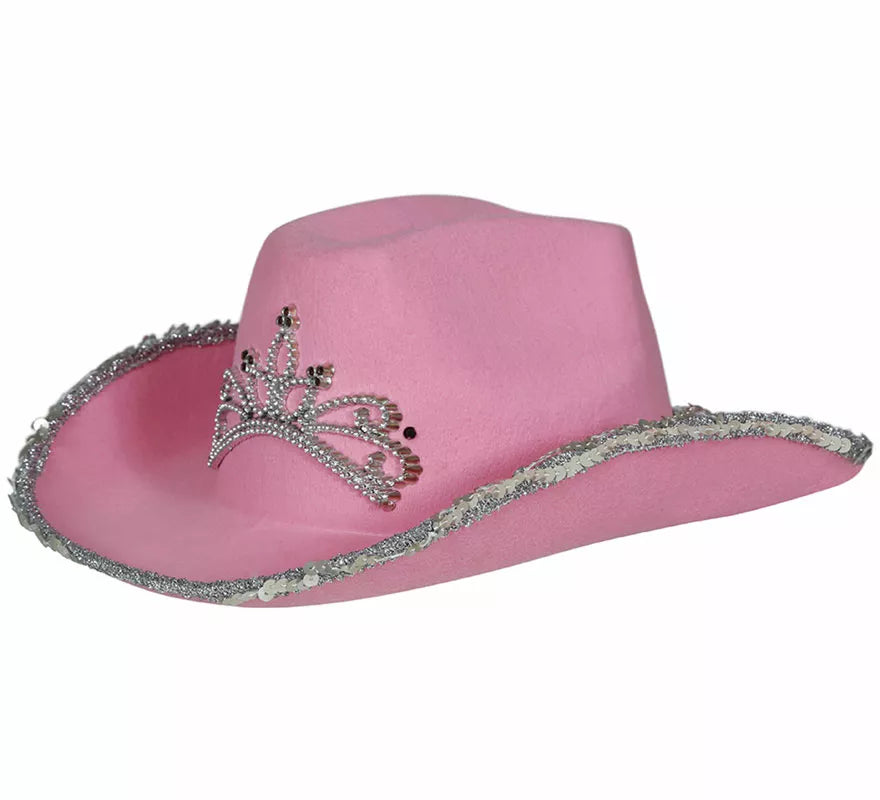 Translation missing: pt-PT.Sombrero Vaquero rosa de fieltro infantil