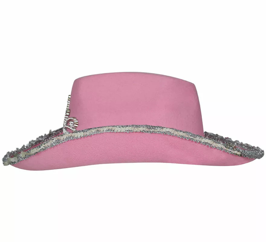 Translation missing: pt-PT.Sombrero Vaquero rosa de fieltro infantil