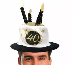 Chapéu Velas Preto e Branco 40 Anos