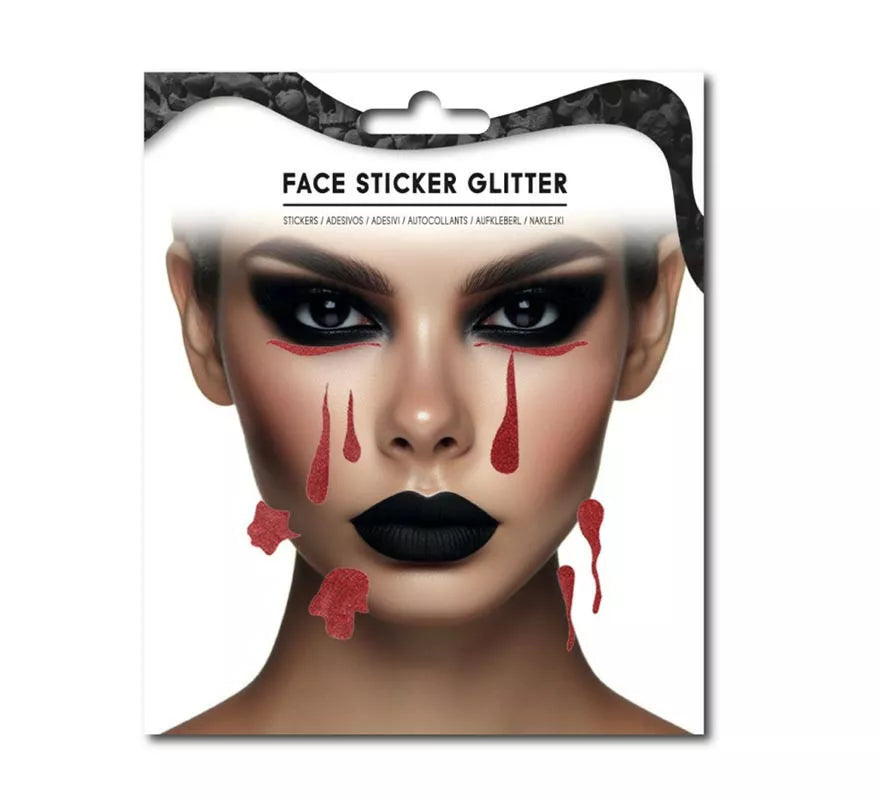 Translation missing: pt-PT.Sticker Facial de Sangre falsa halloween brillante