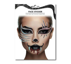 Adesivo facial de moda felina sangrenta