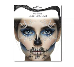 Autocolante Fashion facial gems spider web