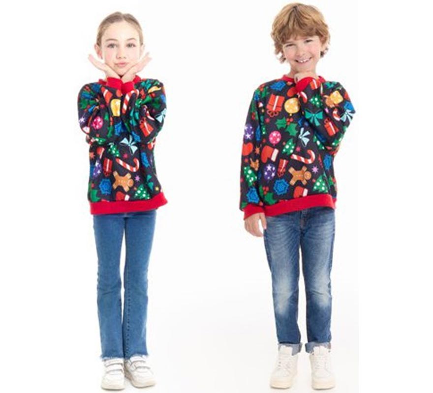 Translation missing: pt-PT.Sudadera Figuritas de Navidad para niños