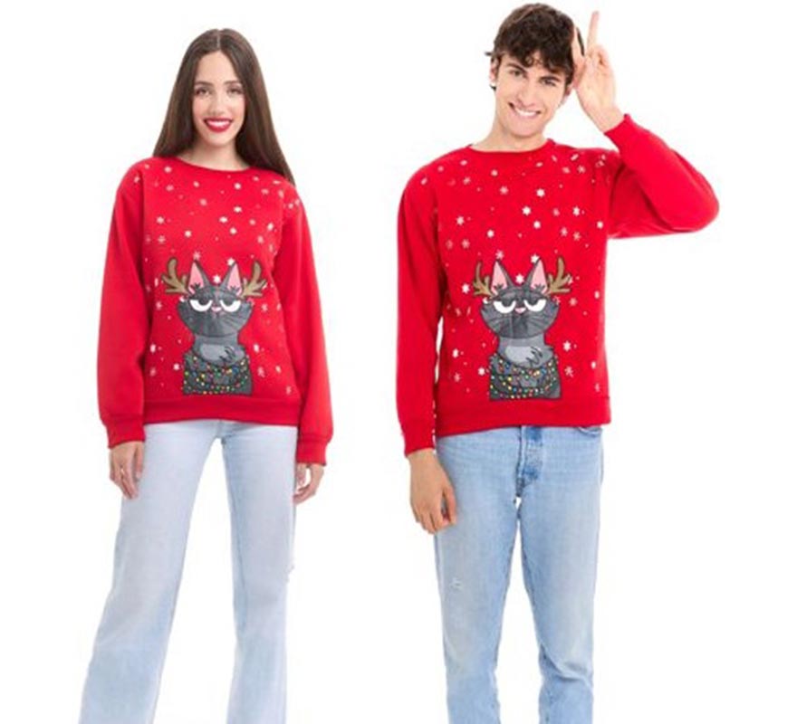 Translation missing: pt-PT.Sudadera Gato Navideño para adulto