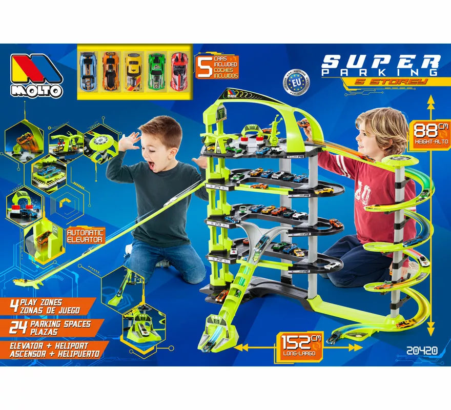 Superparking de Juguete con 5 Plantas y 5 Coches