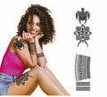 Tattoos Negro de Tortuga y Flores