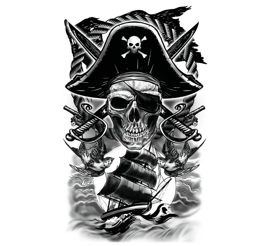 Tatuaje de Calavera Pirata