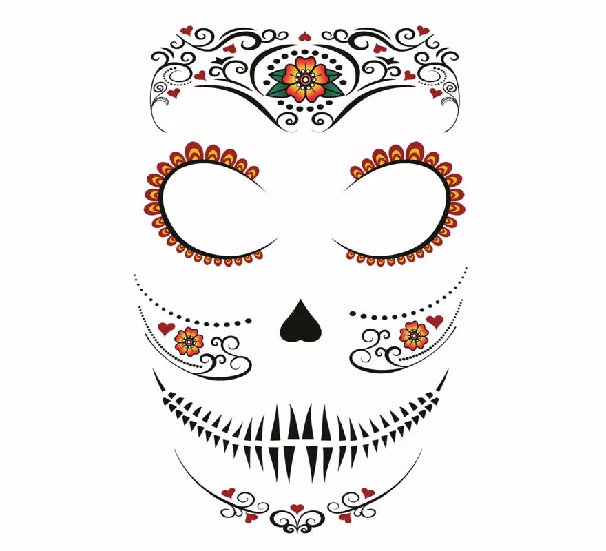 Translation missing: pt-PT.Tatuaje de Catrina Facial de 30x14 cm