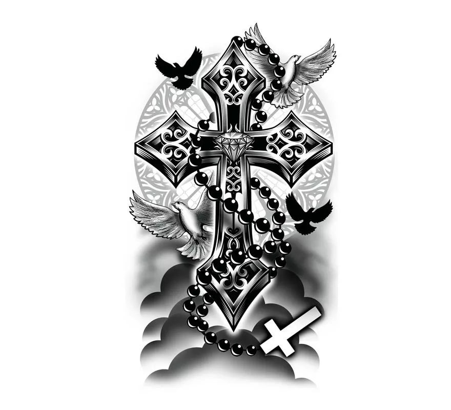Tatuaje de Cruz y Palomas